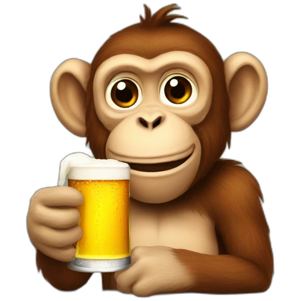 monkey with beer emoji