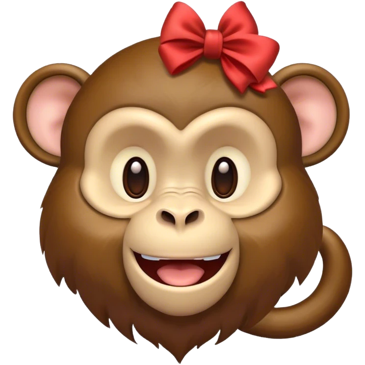 a big monkey with a bow on his head emoji