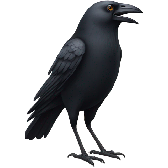 Crow with 3 legs on gray background  emoji