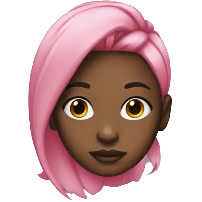 Black girl with pink hair and pink make up emoji