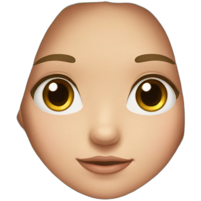 A girl with long hair and eyelashes and pink cheeks  emoji