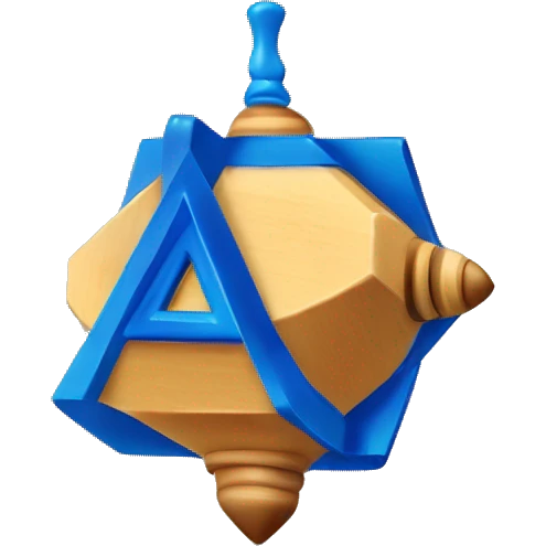 Jewish dreidel a four-sided spinning top, played during the Jewish holiday of Hanukkah emoji