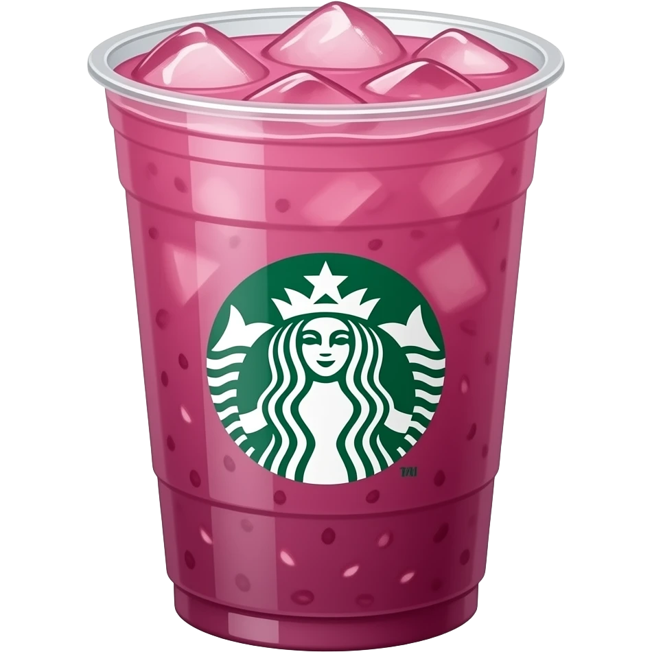mkae it the same excact thing as a pink iced strawberry açaí lemonade  refresher with no strawberries included from starbucks with the starbucks logo and NO LID emoji
