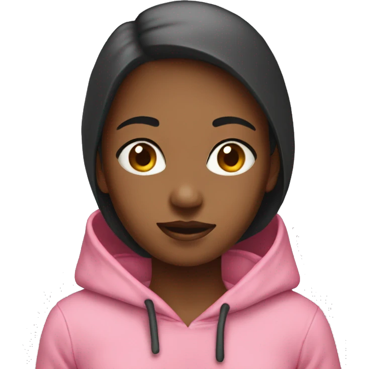 an girl is wearing an pink hoodie emoji
