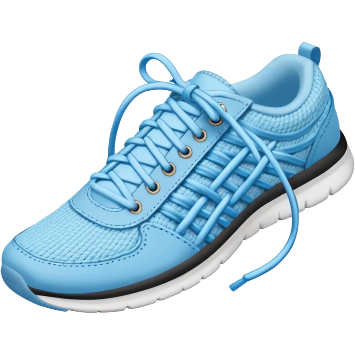make an emoji of light blue shoe laces emoji