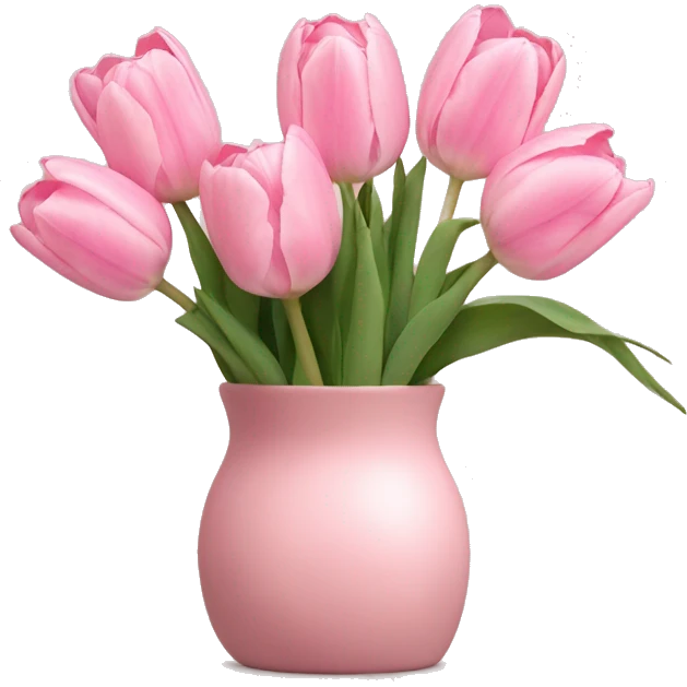 Pastel pink tulips emoji