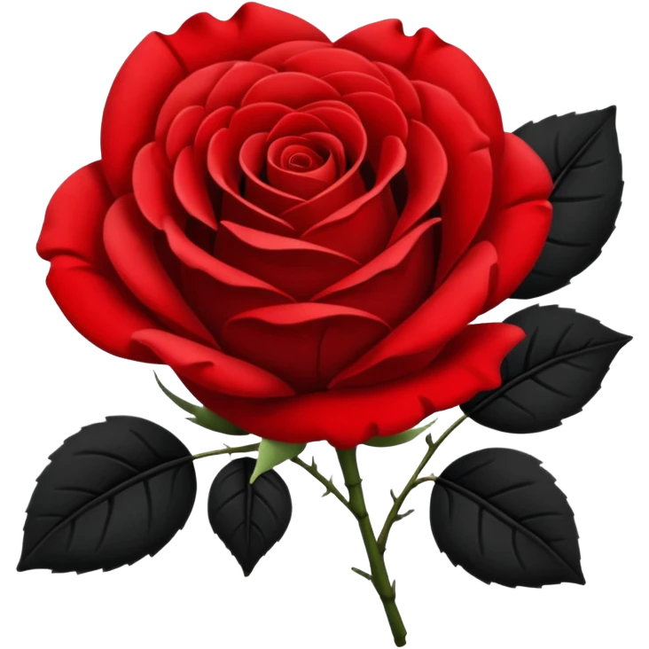 red and black half  rose emoji