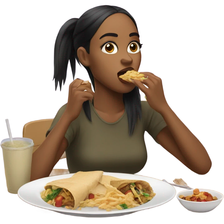 Aaliyah eating food emoji