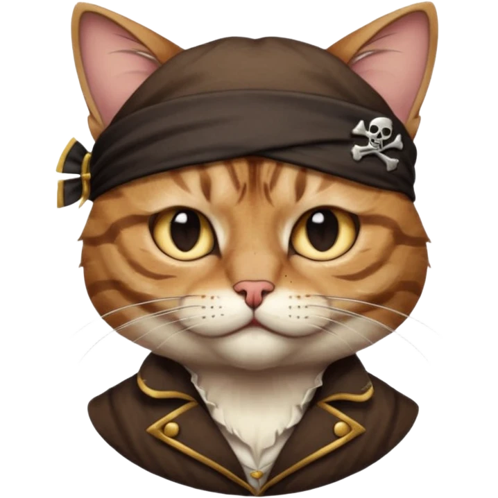 pirate cat with one closed eye emoji