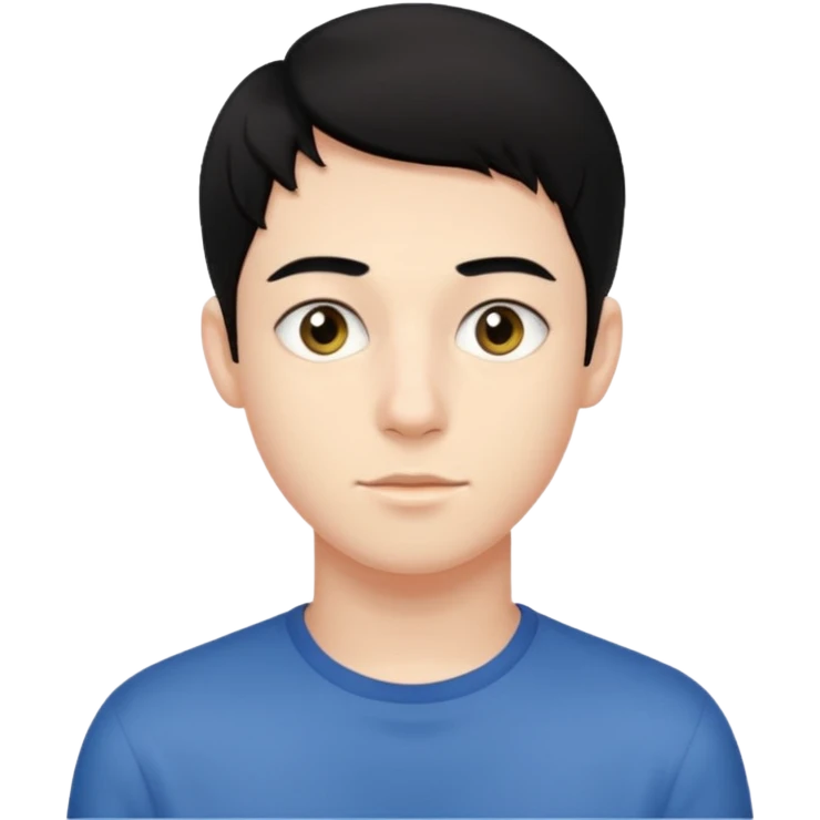 20 yaş erkek çocuk ince yüzlü siyah saçlı emoji