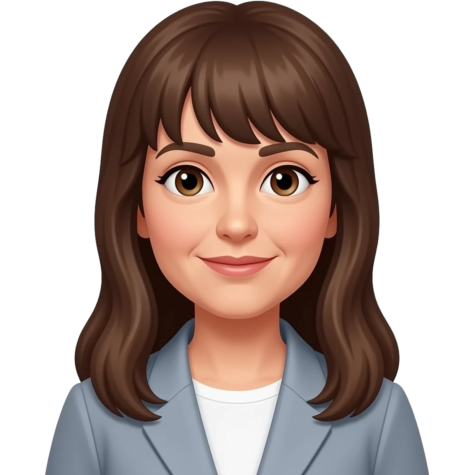 frau um die 50 mit langen braunen haaren und pony emoji