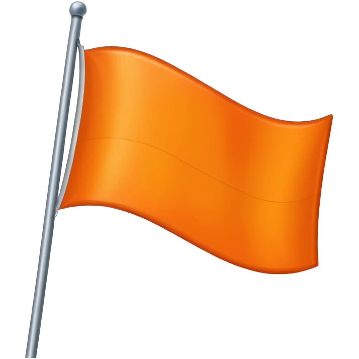 I want a flag  🚩🚩 like this but flag should be orange don't change shape just change color don't add eyes and smile emoji