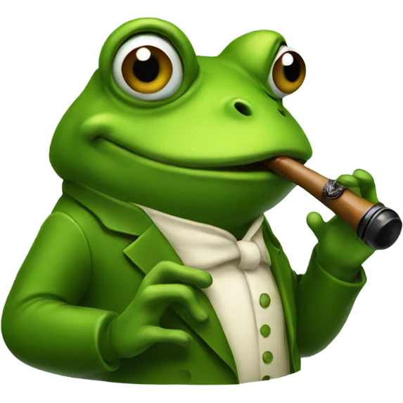 Frog smoking pipe emoji