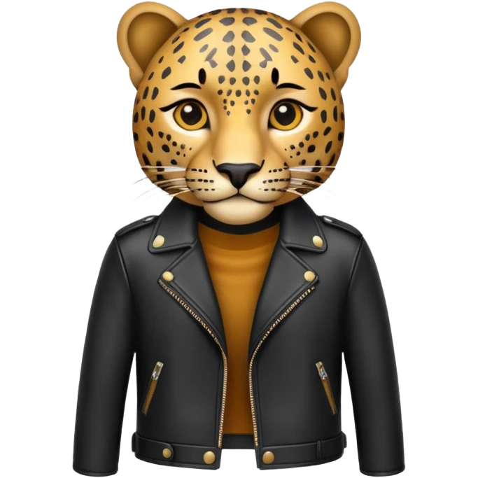 leopard in leather jacket emoji