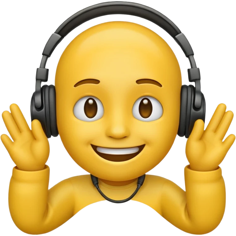 Emoji with headphones  emoji