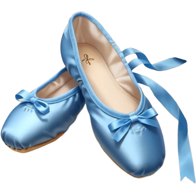 cinematic-realistic-ballet-shoes,-soft-satin-blue-pointe-shoes-with-delicate-ribbons,-resting-gently-on-a-polished-wooden-floor,-subtle-creases-in-the-fabric,-glowing-under-the-warm-golden-light-of-a-rehearsal-studio,-evoking-ele emoji