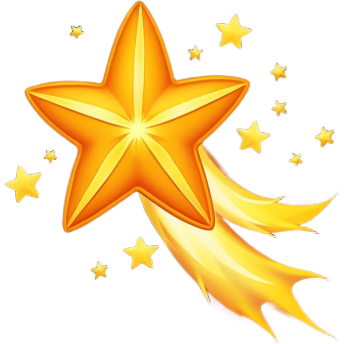 Bright shooting star emoji
