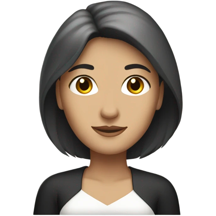 Proud white woman with long dark hair emoji