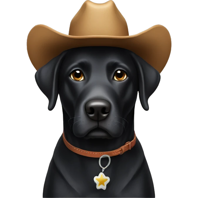 Black lab with a cowboy hat on emoji