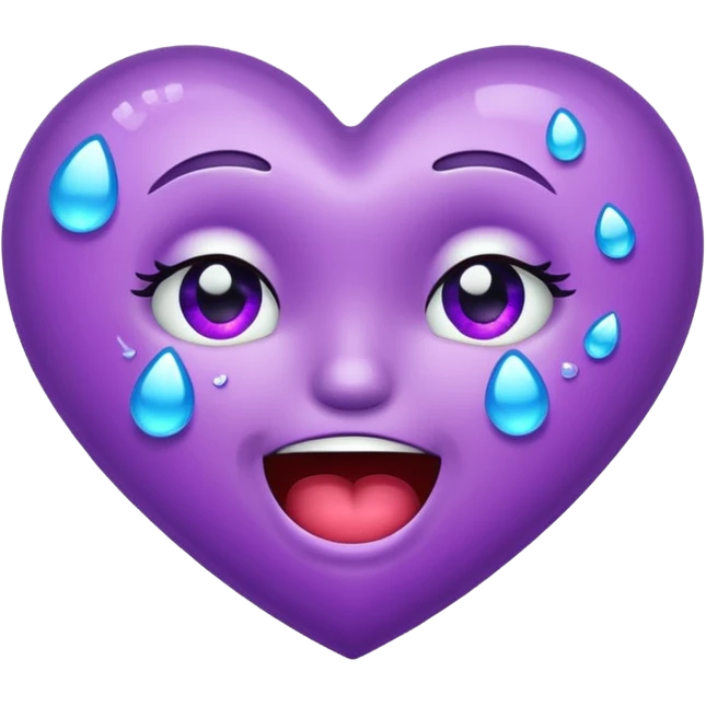 Sparkly purple heart crying laughing  emoji