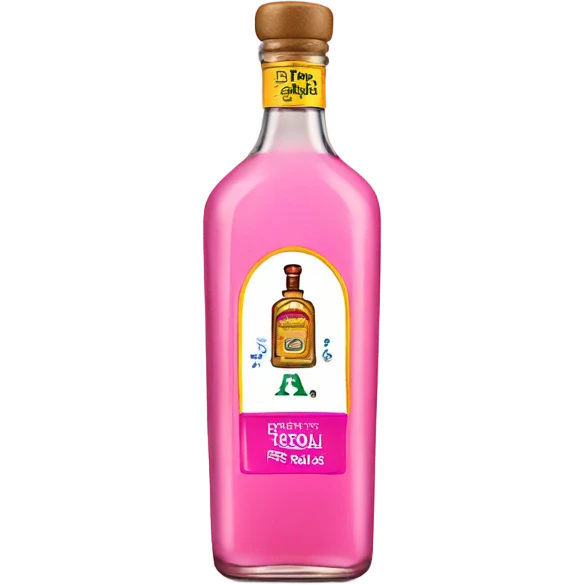 bottle of tequila with pink label emoji