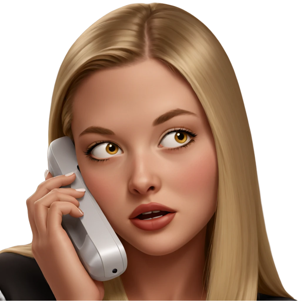 blonde girl on phone portrait emoji
