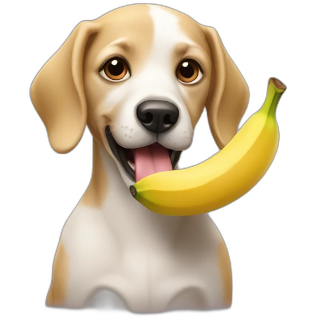 dog eating banana emoji