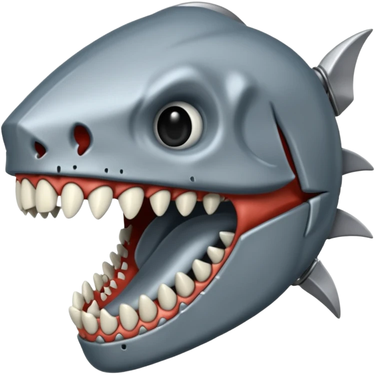 metallic jaw with teeth emoji