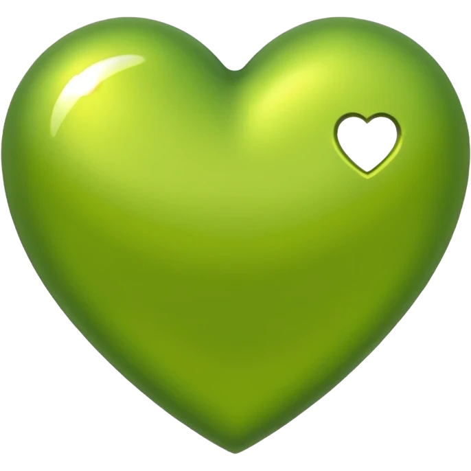 heart with a metallic lime finish emoji