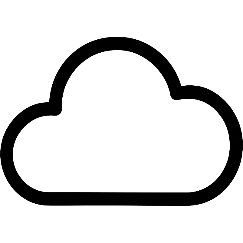 A minimalist cloud icon with simple shapes emoji