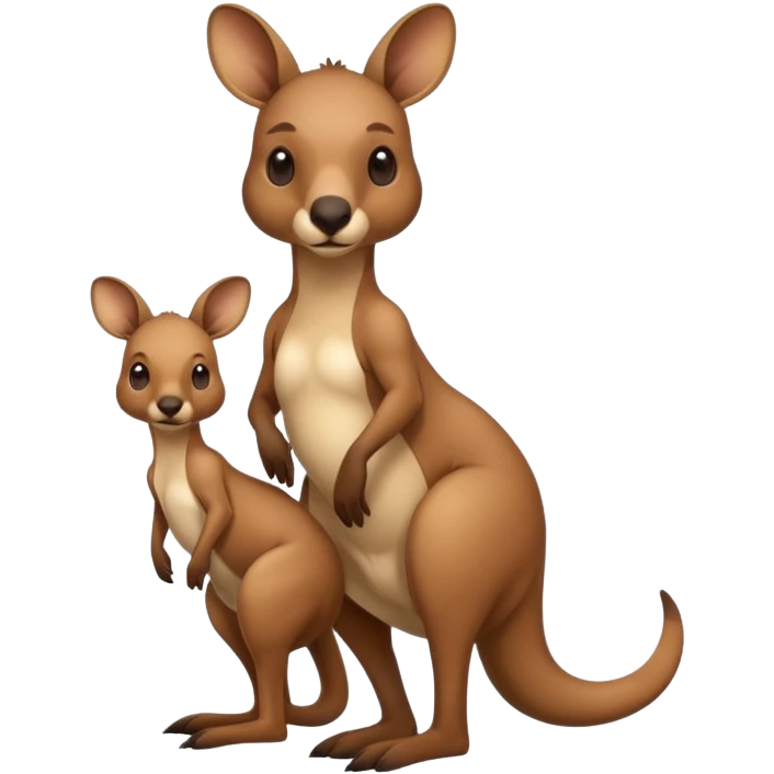 A kangaroo which has its baby kangaroo in its pouch(marsupium) emoji