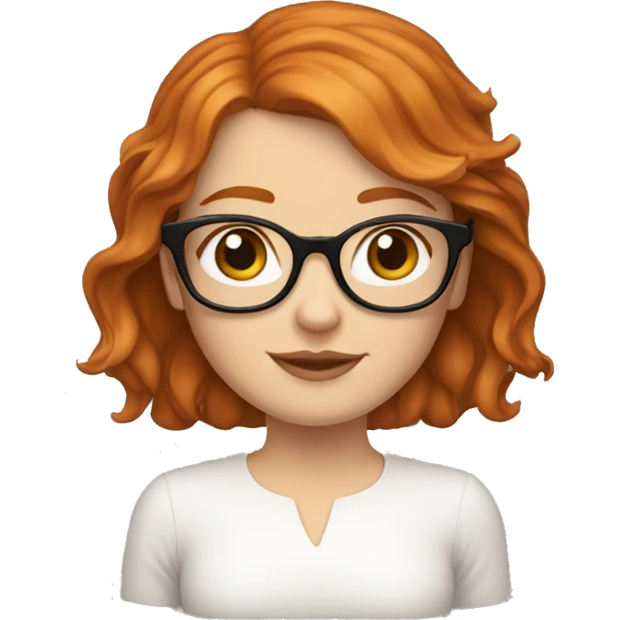 WHITE GIRL WITH MID LEGHTGINGER HAIR WITH GLASSES WITH A JACK RUSSELL emoji