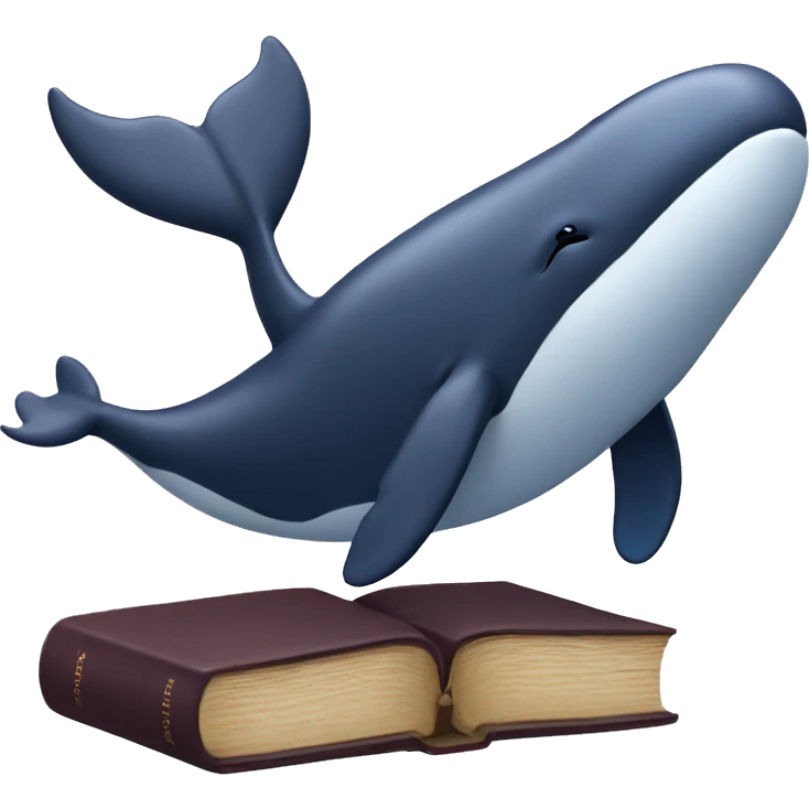 whale with a book on his hands emoji
