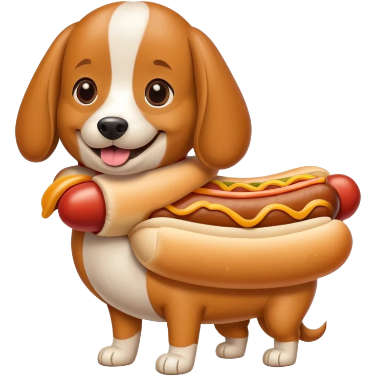 Dog wearing a hotdog suit emoji