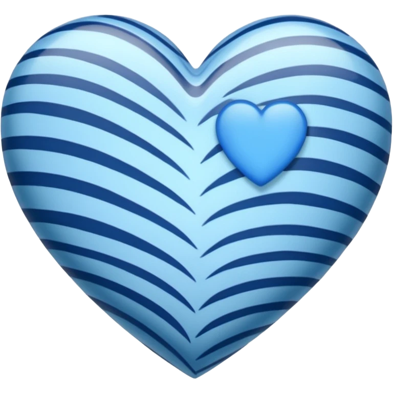 Blue heart with light blue tiger stripes emoji