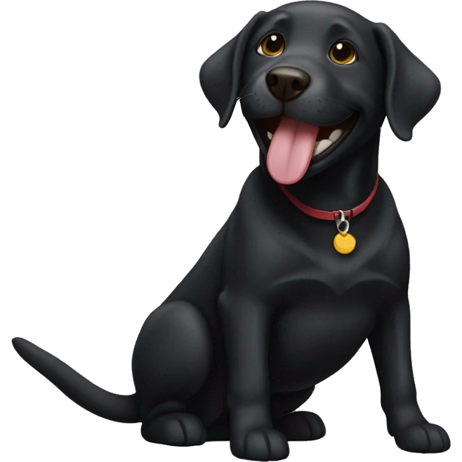 Black lab as a laughing emoji emoji
