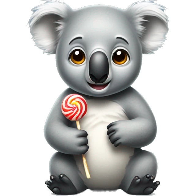 koala angry with lollipop emoji