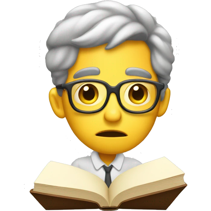 bored demotivated book worm student emoji