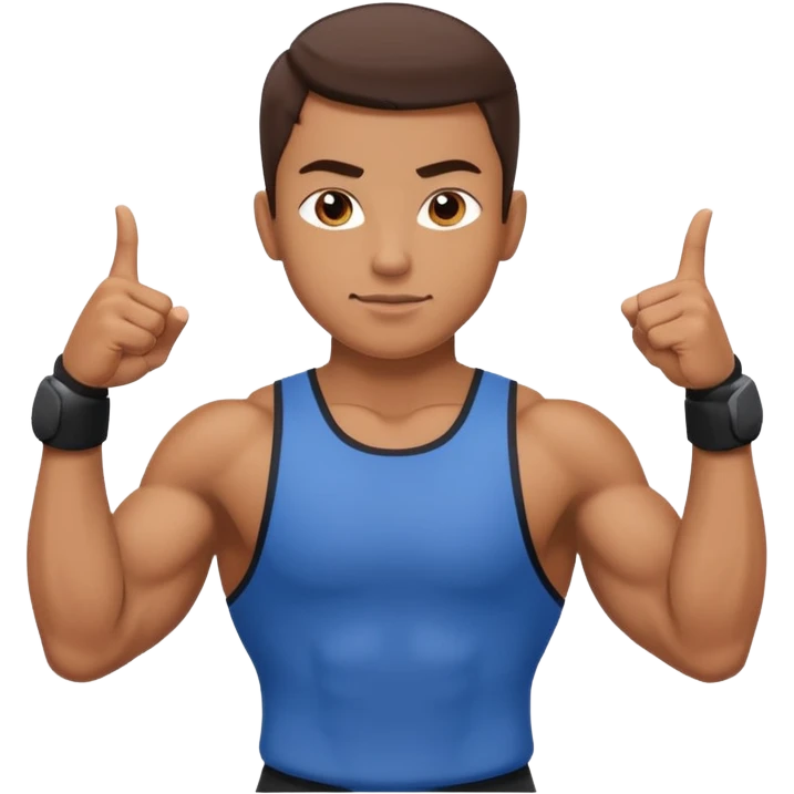 Gym trainer pointing at the camera emoji