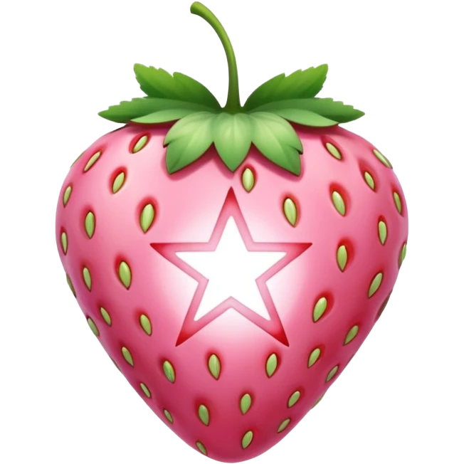 Light pink strawberry with pentagram emoji