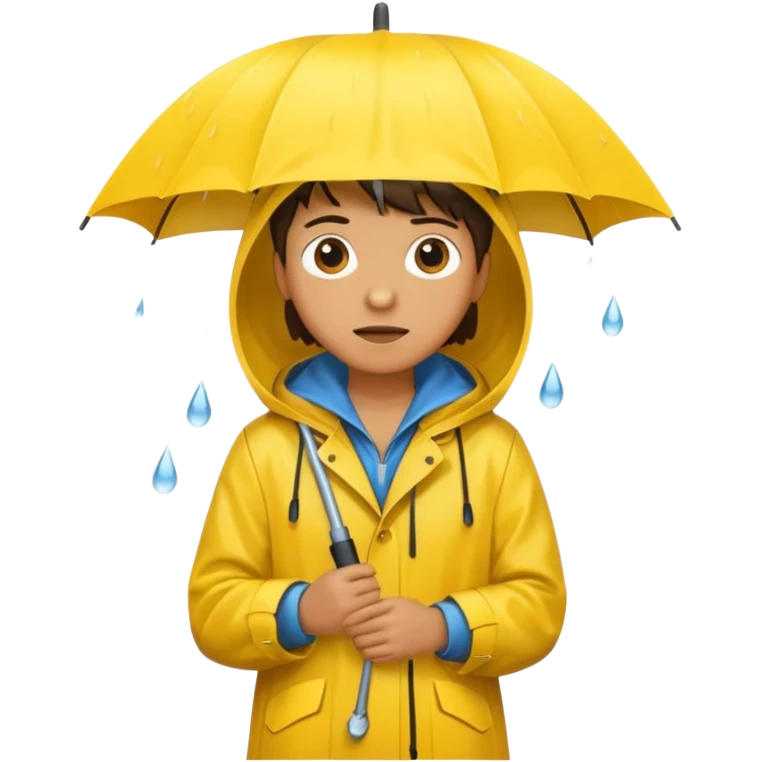 یک ادم در کشتی است و باران می اید emoji