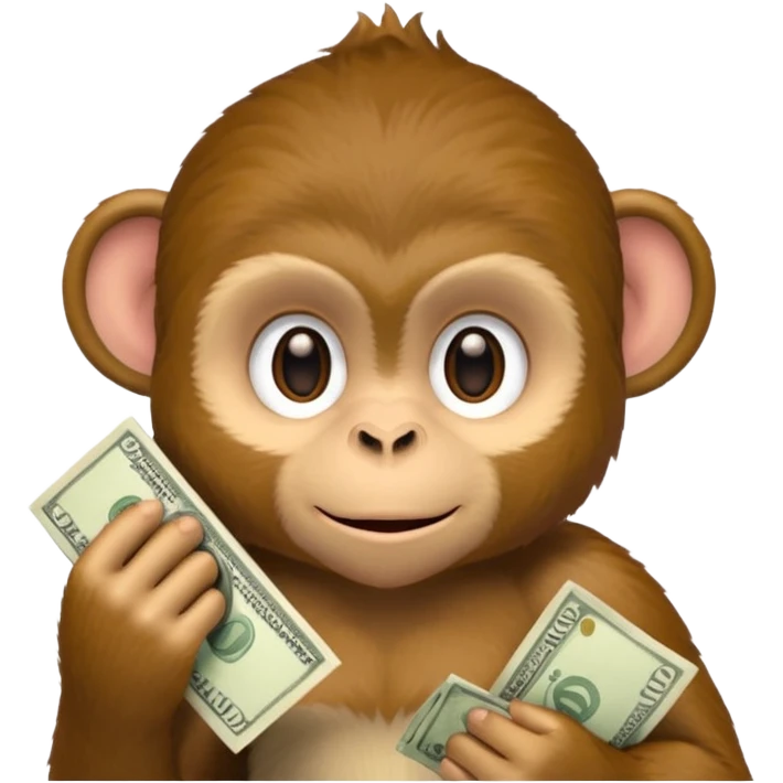 monkey holding money on sholdue emoji