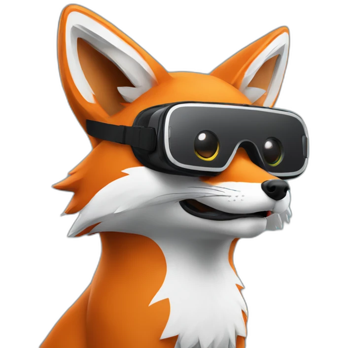 Fox looking with a VR setup emoji