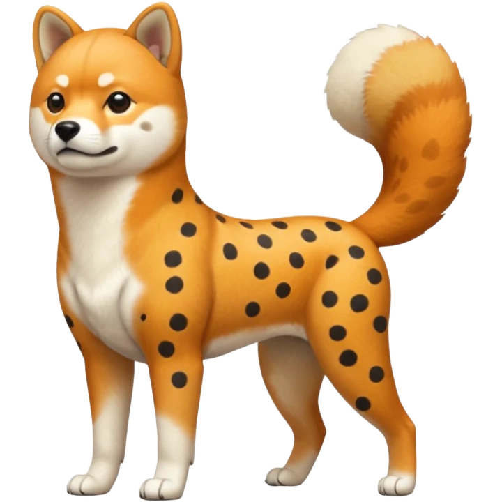 Cheetah-shiba-inu-hybrid, full body emoji