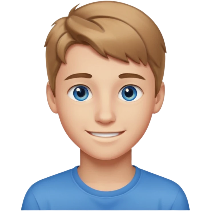 niño guapo adolescente de ojos azules sonriendo ENAMORADO emoji