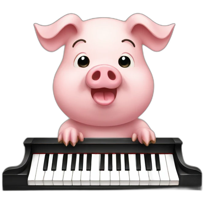 pig with piano emoji