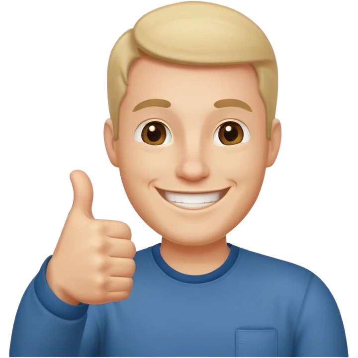 happy man with a thumb up emoji