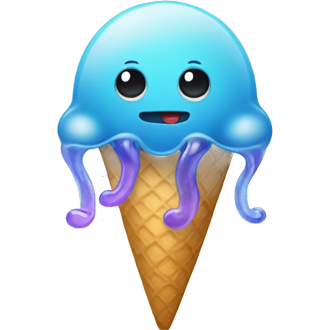 Jellyfish eating ice cream emoji