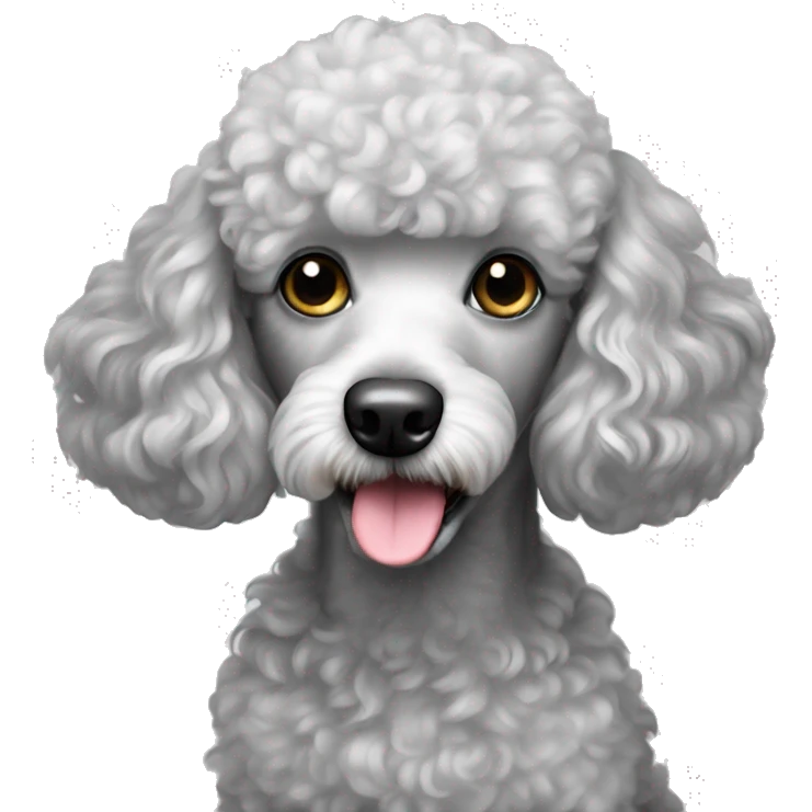 Silver mini poodle emoji