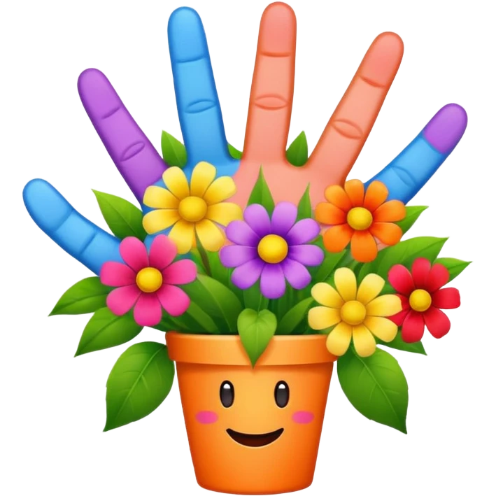 A bouquet of flowers with middle fingers replacing the flowers emoji